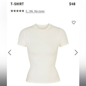 Skims Cotton Jersey T Shirt in Bone